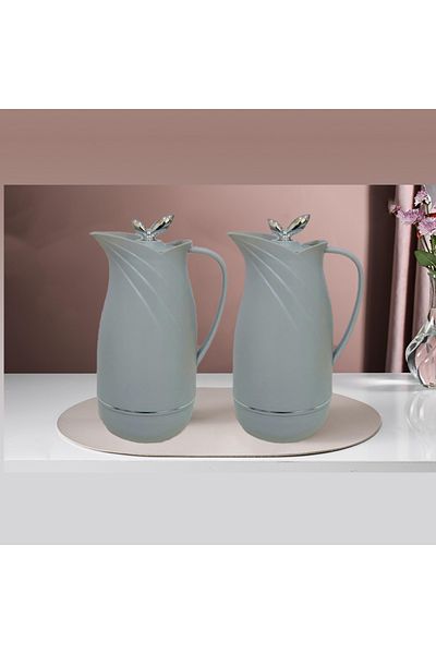 DVINA 2-piece thermos set for tea and coffee, silver cover, 1 liter + 1 liter capacity, multiple colors