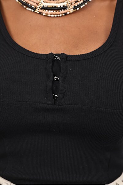 5in1Canpolat Black Underwire Tank Top 251010