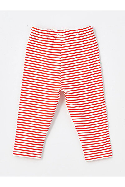 LC Waikiki Lcw Kids Red Elastic Waist Striped Baby Girl Leggings 2 Pack