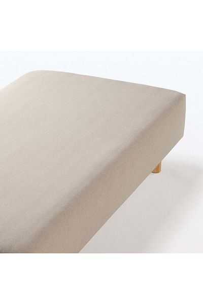 Muji Cotton Jersey Fitted Sheet, Double, W140 x L200 x D18-28 cm