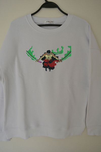 EldenStitch Φούτερ Roronoa Zoro με κέντημα Unisex Oversize