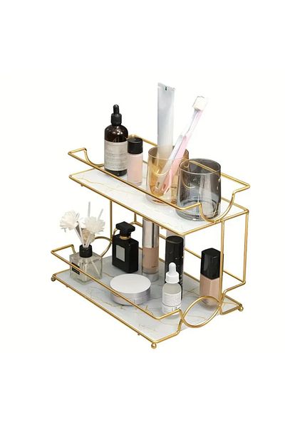 ABYZ Multifunctional metal shelf, with 2 shelves, dimensions 32x21x25.5cm, Aryu/White ABYZ™