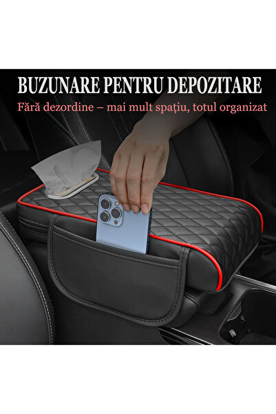 TnsAround Husa Cotiera Auto Universala, Varianta Luxury, Materiale Premium, Suport Servetele, Piele Sintetica
