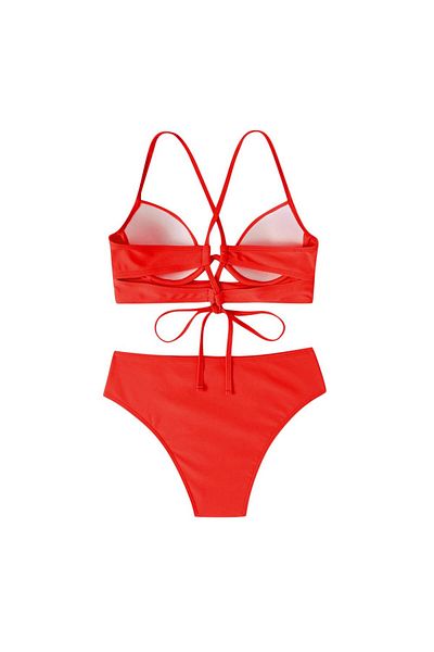 FITINT Women's Push-Up High Waist Two-Piece Swimsuit Blue – FITINT 408
