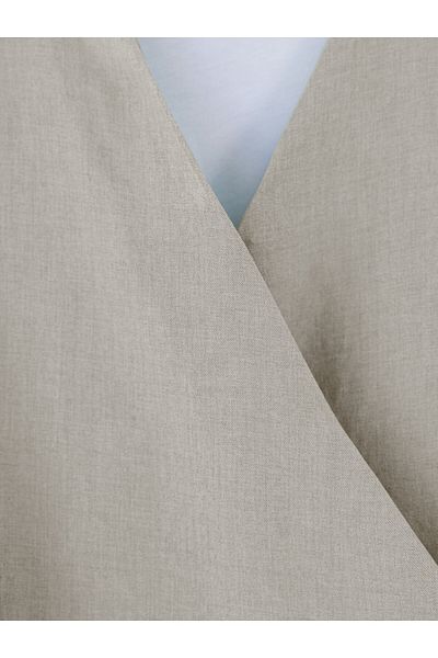 Modamorfo Linen Suit with Side Tie Skirt - Beige