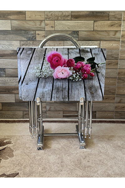 vidalife Çanta Zigon Sehpa, 4'lü Sehpa, Zigon Sehpa, Servis Sehpası, Camlı Sehpa, Krom Sehpa, Katlanır Sehpa