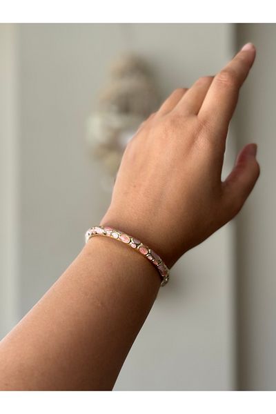 Beloria Mineli Oval Pink Steel Bracelet