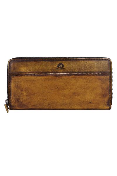 Greenburry Destressed Wallet RFID protection Leather 19 cm