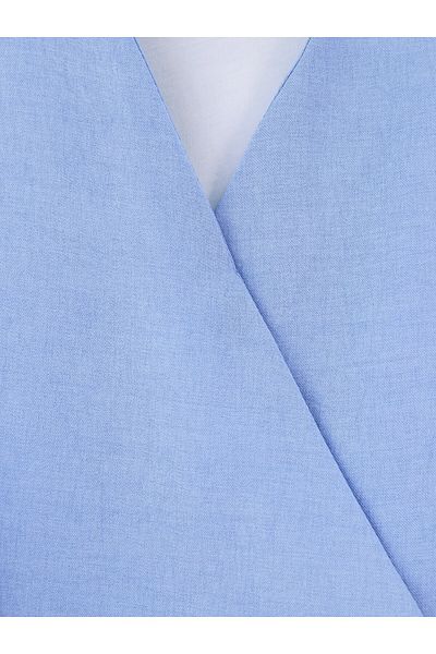 Modamorfo Linen Suit with Side Tie Skirt - Baby Blue