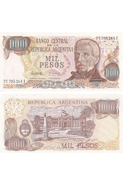 Benim Koleksiyonum Argentina, 1,000 Peso (1976) Unc Old Foreign Paper Money