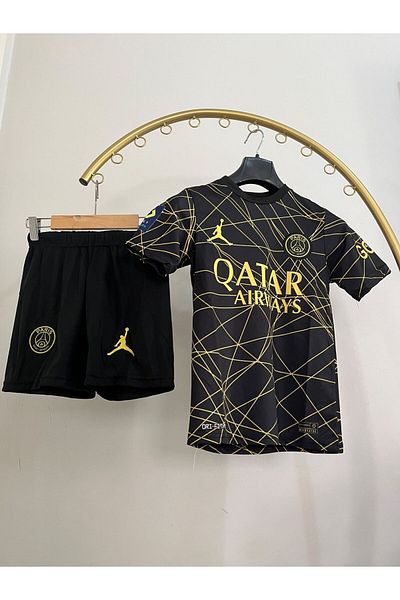 sinmm Neymar Psg Gold Special Production Children's Jersey Bottom Top Team Wristband Socks Gift