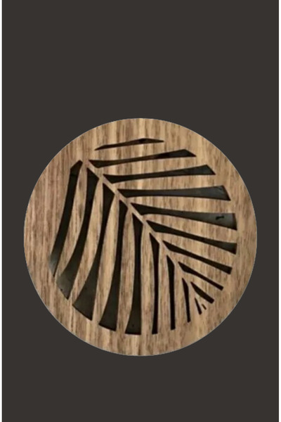 GÜL MZC Leaf Patterned Wooden Coaster