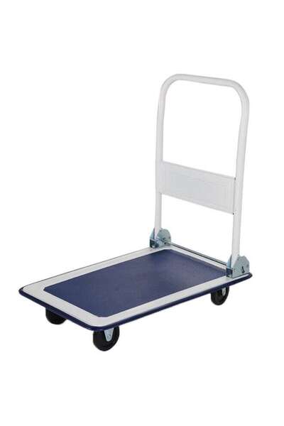 GENERAL عربة مسطحة بأربع عجلات باللون الأزرق/الأبيض