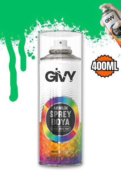GİVY Akrilik Sprey Boya Floresan Yeşil 400 ml