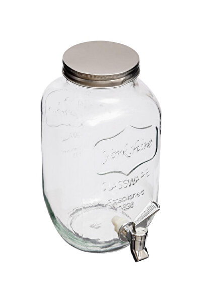 Secret de Gourmet موزع مشروبات زجاجي من يوركشاير، شفاف وفضي، سعة 4 لترات