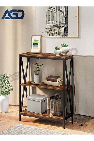 AGD Console Table with Power Outlet and Storage Shelf