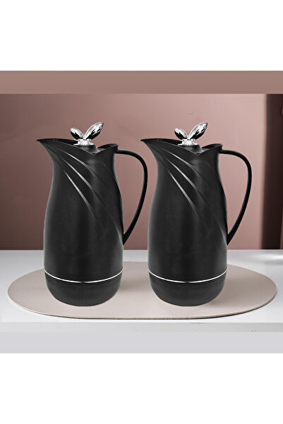 DVINA طقم ترامس مكون من قطعتين للشاي والقهوة غطاء فضي بسعة 1لتر + 1لتر الوان ...