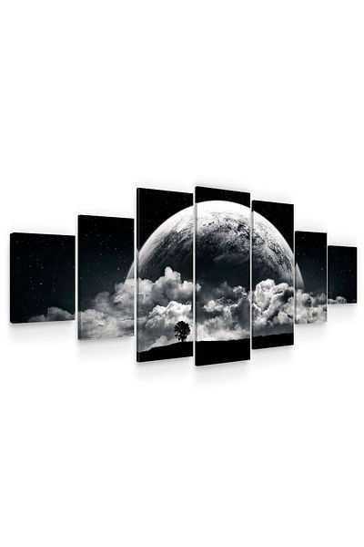 startonight Set Tablou DualView Startonight Luna romantica, 7 piese, 100 x 240 cm