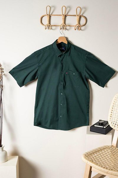 Brothers Ανδρικό Comfort Fit Basic κοντομάνικο πουκάμισο Gabardine με μονή τσέπη που πλένεται Kansas Ss B01.251.428 -