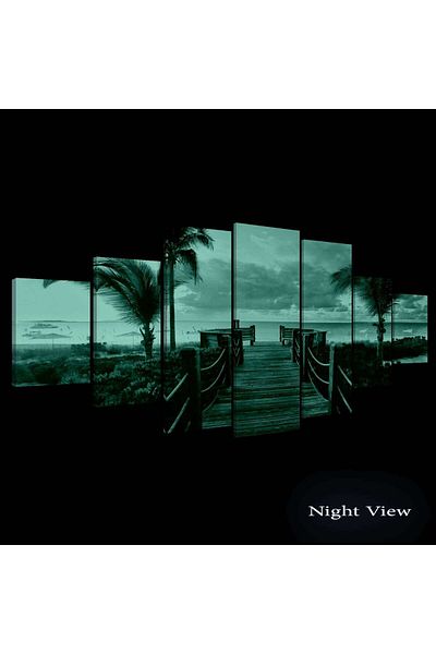 startonight Set Tablou DualView Startonight Plaja de vara, 7 piese, 100 x 240 cm