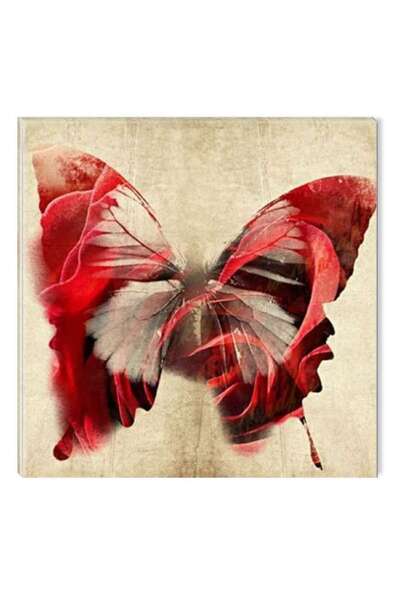 startonight Tablou DualView Startonight Fluture rosu, 80 x 80 cm