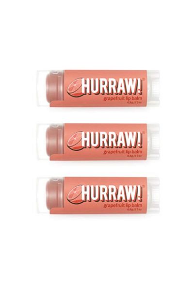 Hurraw ! Grapefruit Lip Balm – 4.8 g, 3 Pack