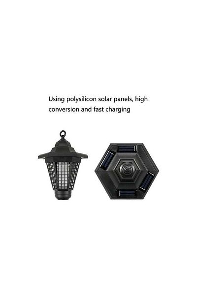 FOXMAG24 Lampă solară hexagonală, impermeabilă, 3 LED-uri, grilă anti-țânțari, ABS, pentru grădină/gazon/curte