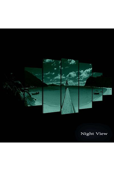startonight Set Tablou DualView Startonight Vara pe plaja, 7 piese, 100 x 240 cm