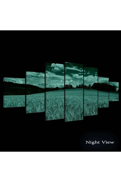 startonight Set Tablou DualView Startonight Campul auriu, 7 piese, 100 x 240 cm