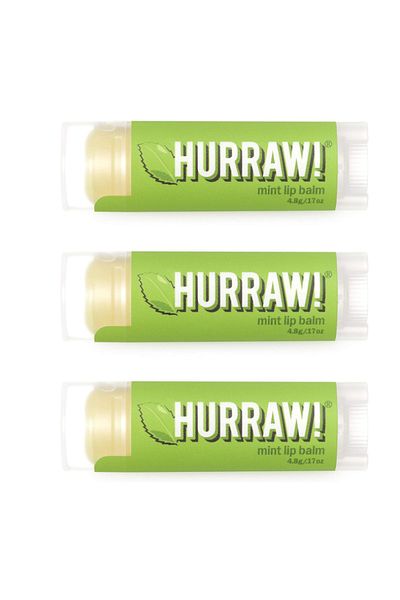 Hurraw ! Mint Lip Balm 4.8 g, 3 Pack