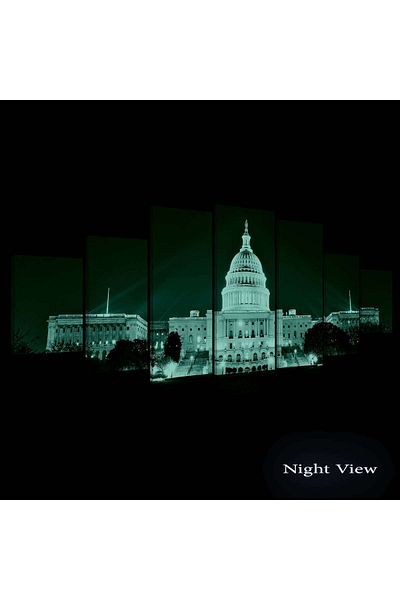 startonight Set Tablou DualView Startonight Casa Alba, 7 piese, 100 x 240 cm