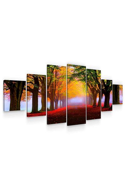 startonight Set Tablou DualView Startonight Drum de toamna, 7 piese, 100 x 240 cm
