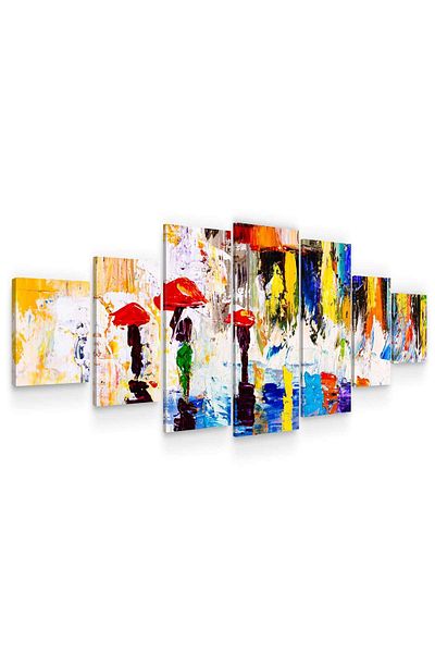 startonight Set Tablou DualView Startonight Ploaie in Oras, 7 piese, 100 x 240 cm
