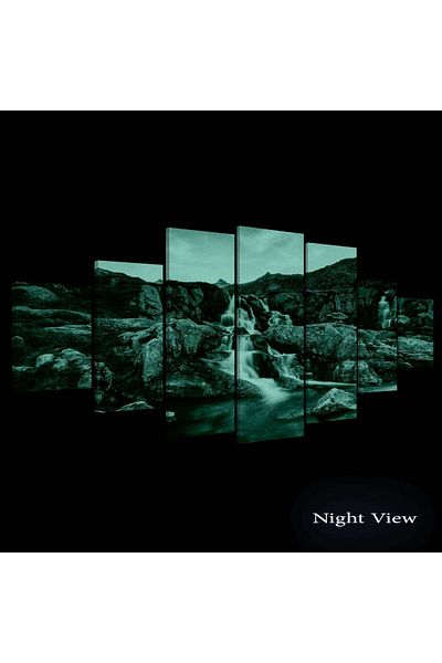 startonight Set Tablou DualView Startonight Rau de munte, 7 piese, 100 x 240 cm