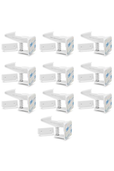 MR.BRACKET 10Pcs Baby Child Safety Hidden Cabinet Drawer Lock - Enhanced Version 3m Adhesive Lock