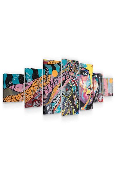 startonight Set Tablou DualView Startonight Indianca Pictata, 7 piese, 100 x 240 cm