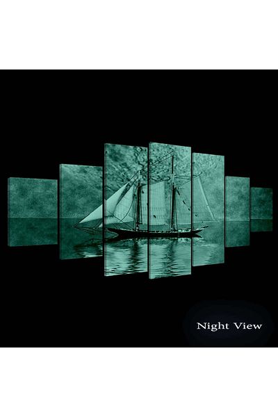 startonight Set Tablou DualView Startonight Vas cu Panze pe Oceanul Violet, 7 piese, 100 x 240 cm