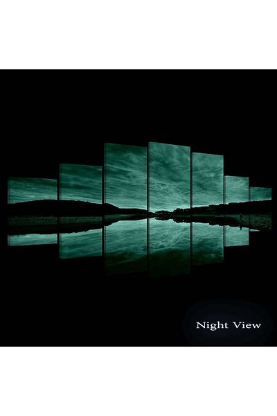 startonight Set Tablou DualView Startonight Apus violet peste apa, 7 piese, 100 x 240 cm