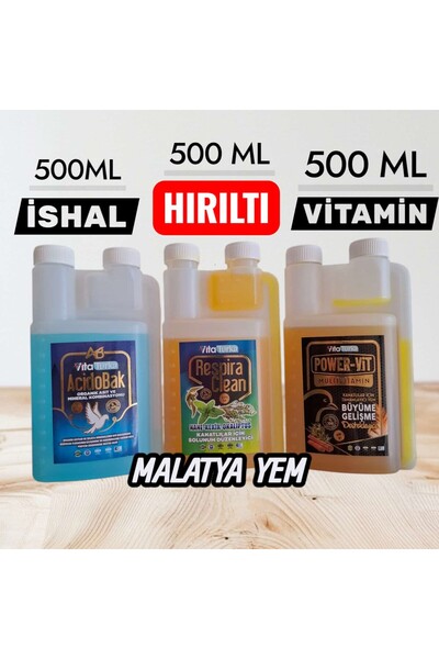 MALATYAYEM 3'lü Kanatlı Bakım Seti – Hırıltı, ve Vitamin Takviyesi 3x500