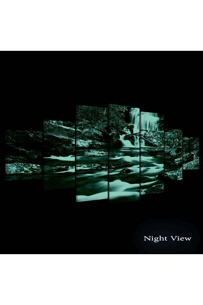 startonight Set Tablou DualView Startonight Cascada in padure, 7 piese, 100 x 240 cm