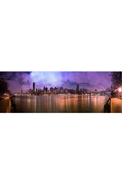 startonight Tablou DualView Startonight Manhattan noaptea, 40 x 120 cm