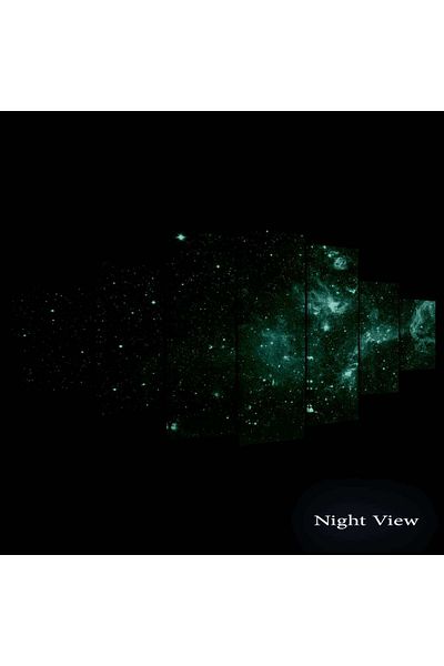 startonight Set Tablou DualView Startonight Spatiu albastru, 7 piese, 100 x 240 cm
