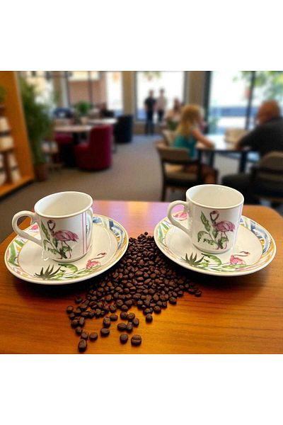 Noah Exclusive Porcelain Cup Set - 2 Persons - Pelican Pattern