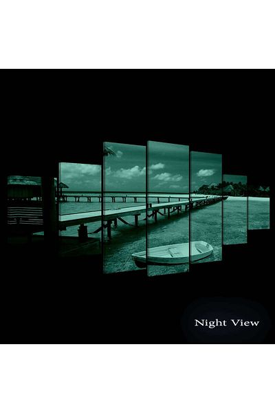startonight Set Tablou DualView Startonight Peisaj in Caraibe , 7 piese, 100 x 240 cm