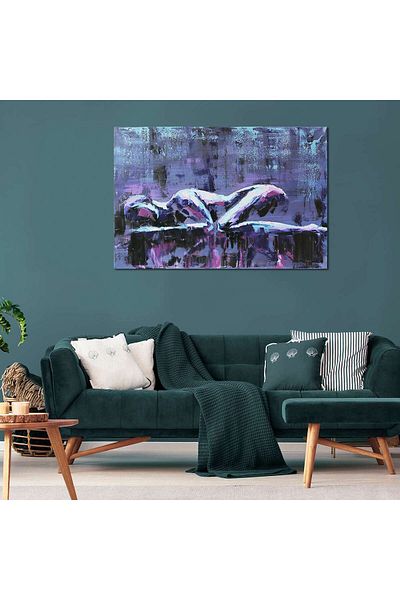 startonight Tablou DualView Startonight Silueta Feminina in Violet, 120 cm x 80 cm
