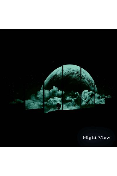 startonight Set Tablou DualView Startonight Luna romantica, 7 piese, 100 x 240 cm