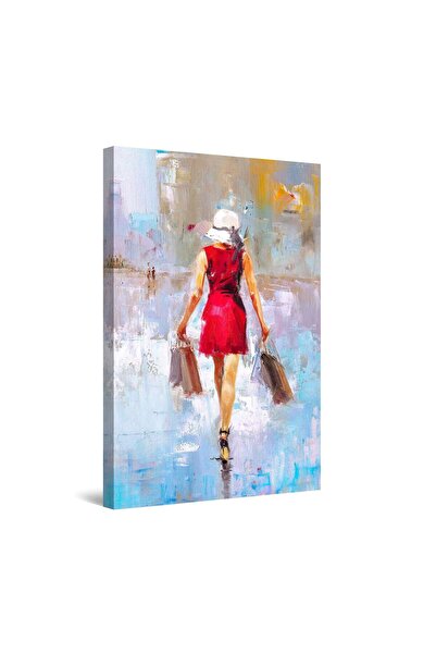 startonight Tablou DualView Startonight Domisoara in rosu, 80 cm x 120 cm