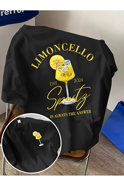 AEMİ Μπλουζάκι Unisex LemonCello με στάμπα Oversize Crew Neck