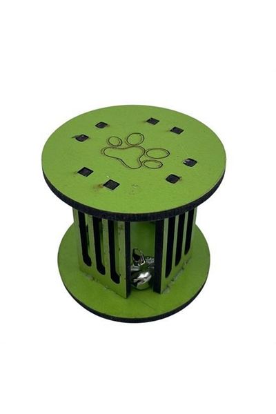 ForWhat Mini Cylinder Cat Toy with Colorful Sturdy Mini Paw Traces for Office Home Pet