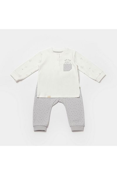 MBB ETİCARET Bibaby Biorganic Koala Jungle 2-Piece Baby Set 59776 Gray